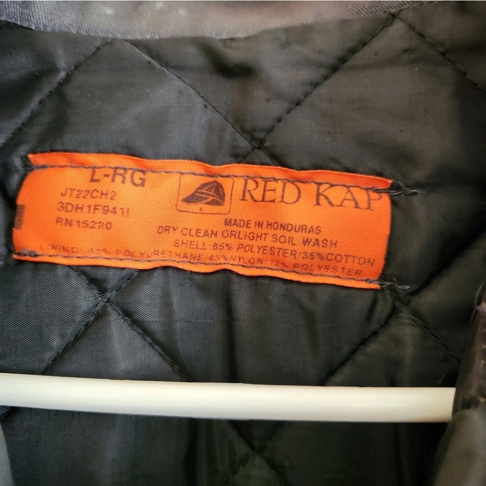 🎈SOLD🎈70 80s Red Kap Racing"Moon Equipped" Mechanic Jacket Quilt Lining Large - Picture 3 of 4
